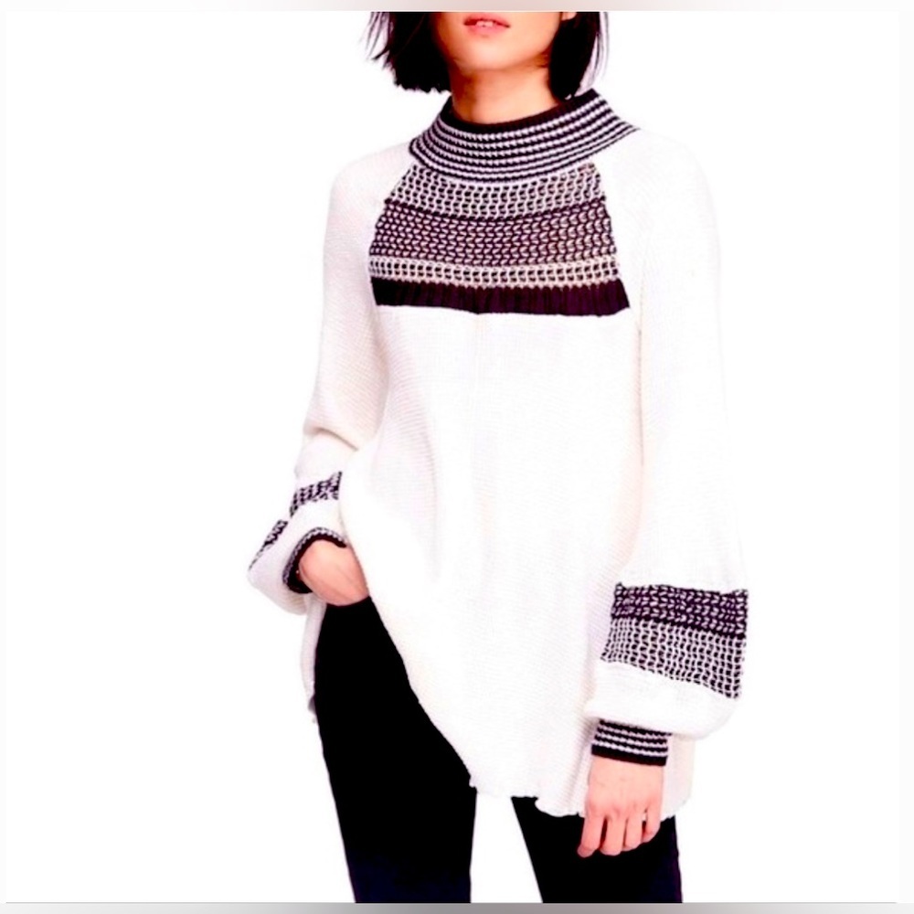 Free People Snow Day Balloon  Sleeve Top